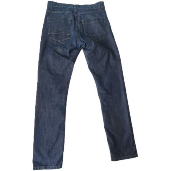 Mens Size 30R L31 Dark Blue Denim Straight Leg Jeans - Picture 3 of 7